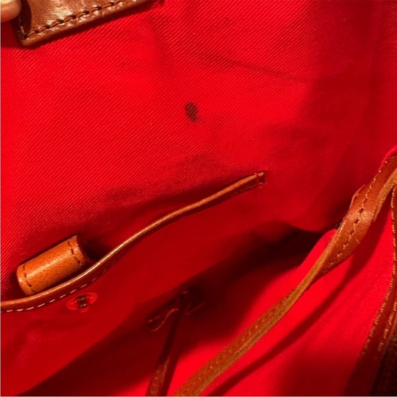 Dooney & Bourke Glossy Blue and Brown Tote - Picture 4 of 13